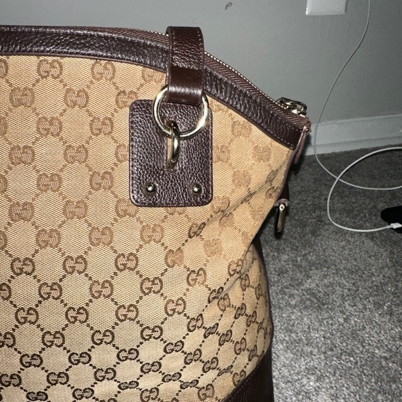 Gucci Charm Convertible Dome Satchel GG Canvas with Leather Medium - Picture 8 of 17